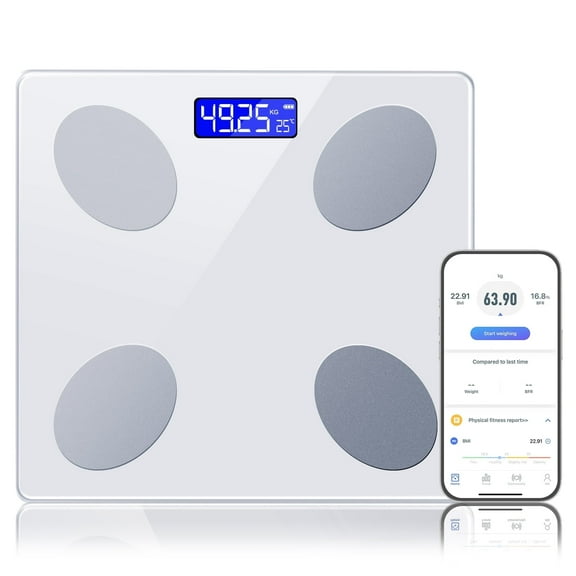 Arevtovis Body Fat Scale, Bluetooth Smart Digital Weight Scale, Body Composition Monitor Health Analyzer with Smartphone App, 400 lbs
