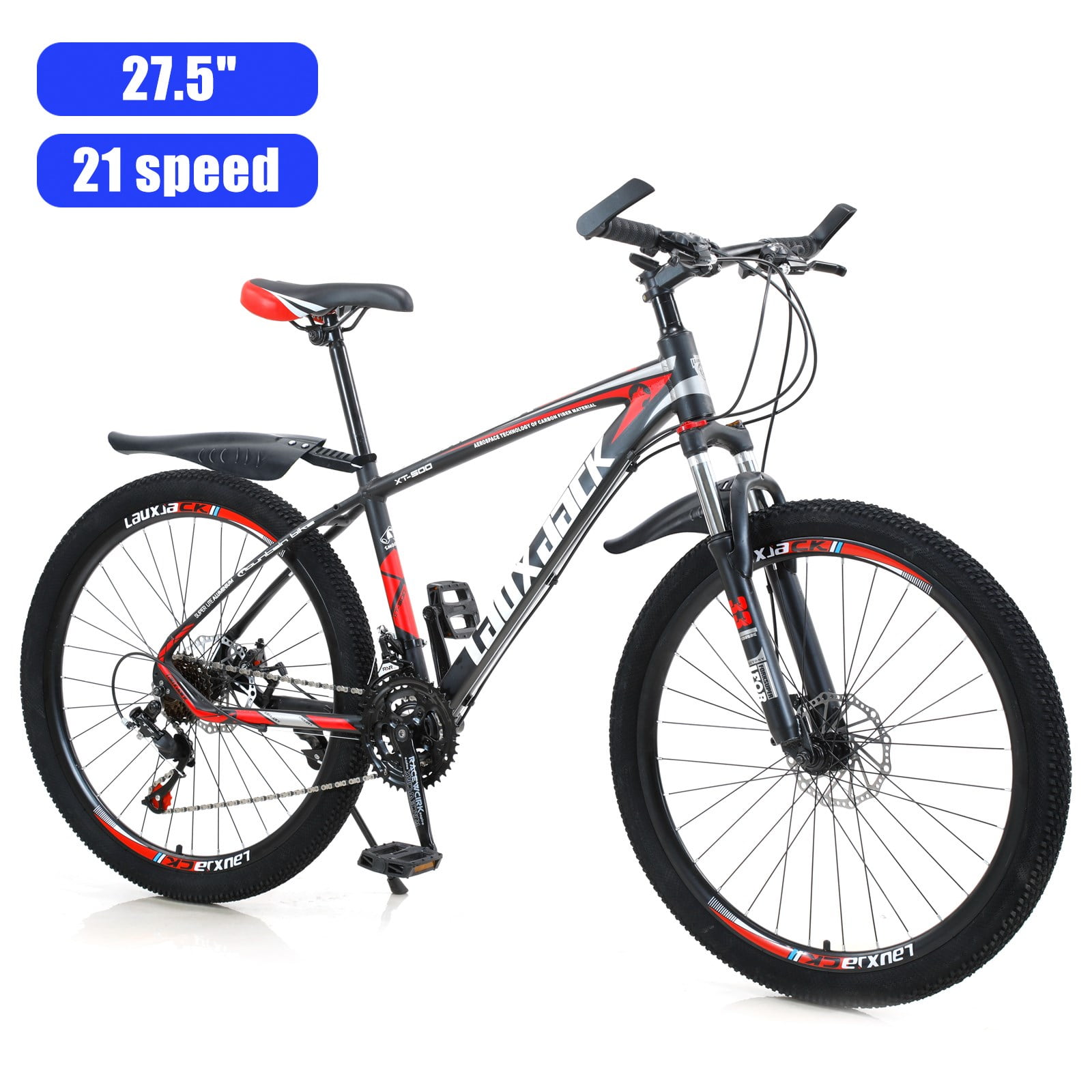 Areyourshop Wheels Adults Mountain 21 Speed Bicycle MTB, Black and  Red