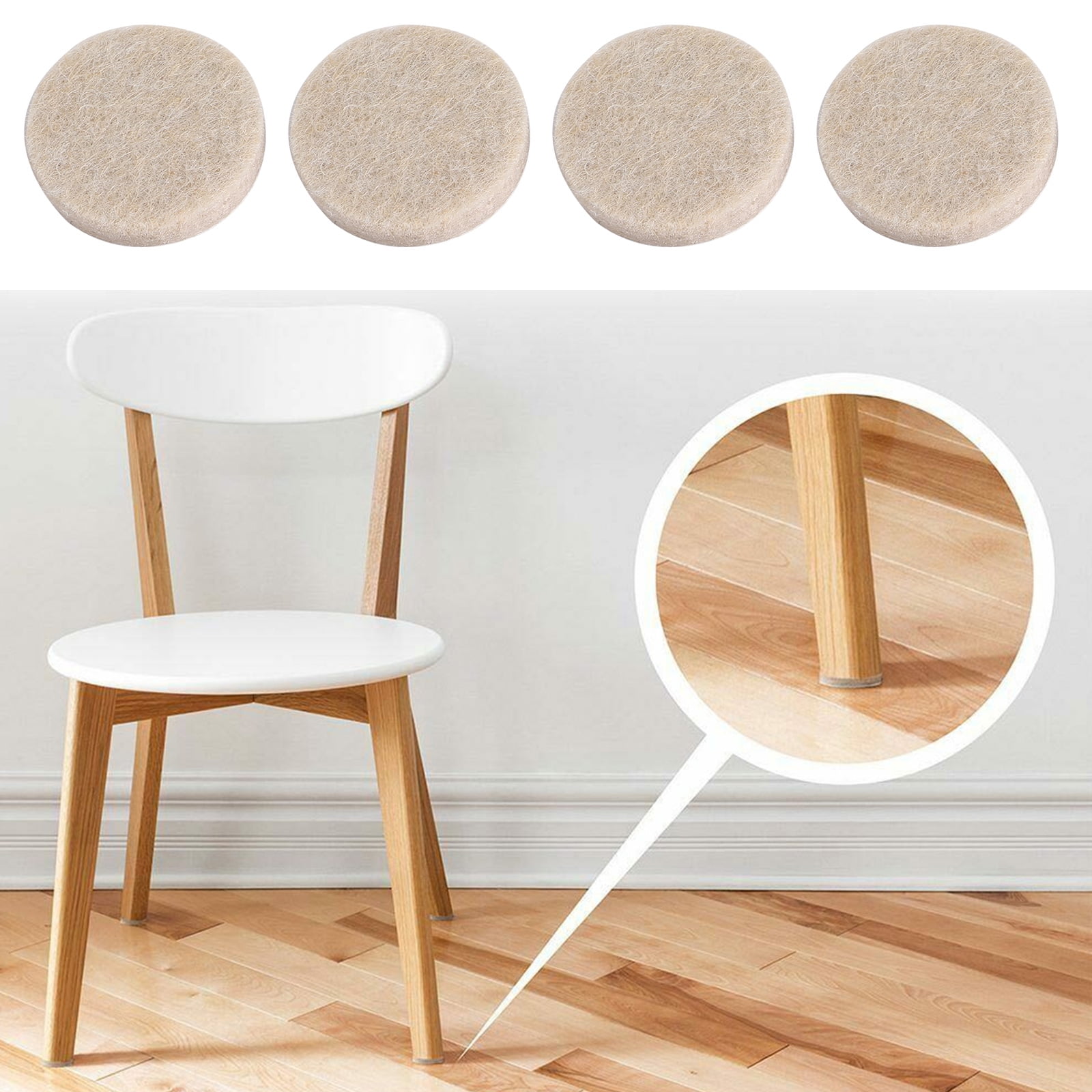 Areyourshop 4pcs Self Adhesive Felt Sticky Pads Round Tabs Floor Furniture Protectors