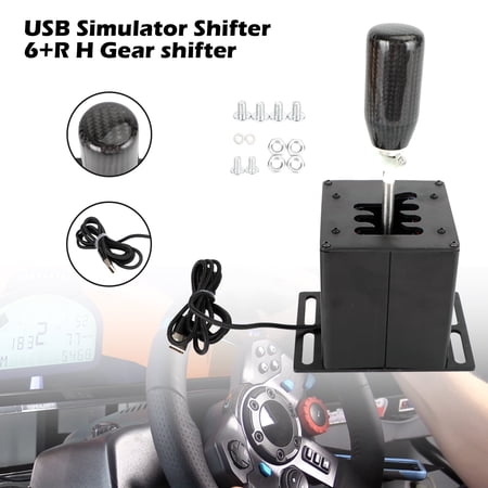 Areyourshop 6+R USB Simulator H Gear shifter for Logitech G29 G920 Steering Wheel PC, Black