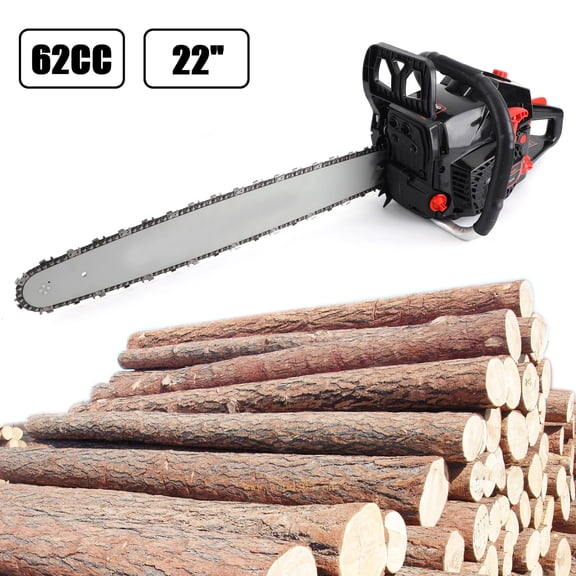 Areyourshop 62CC 22" Gas Chainsaws2 Cycle Gasoline Chainsaw For Farm Garden and Ranch(Black)