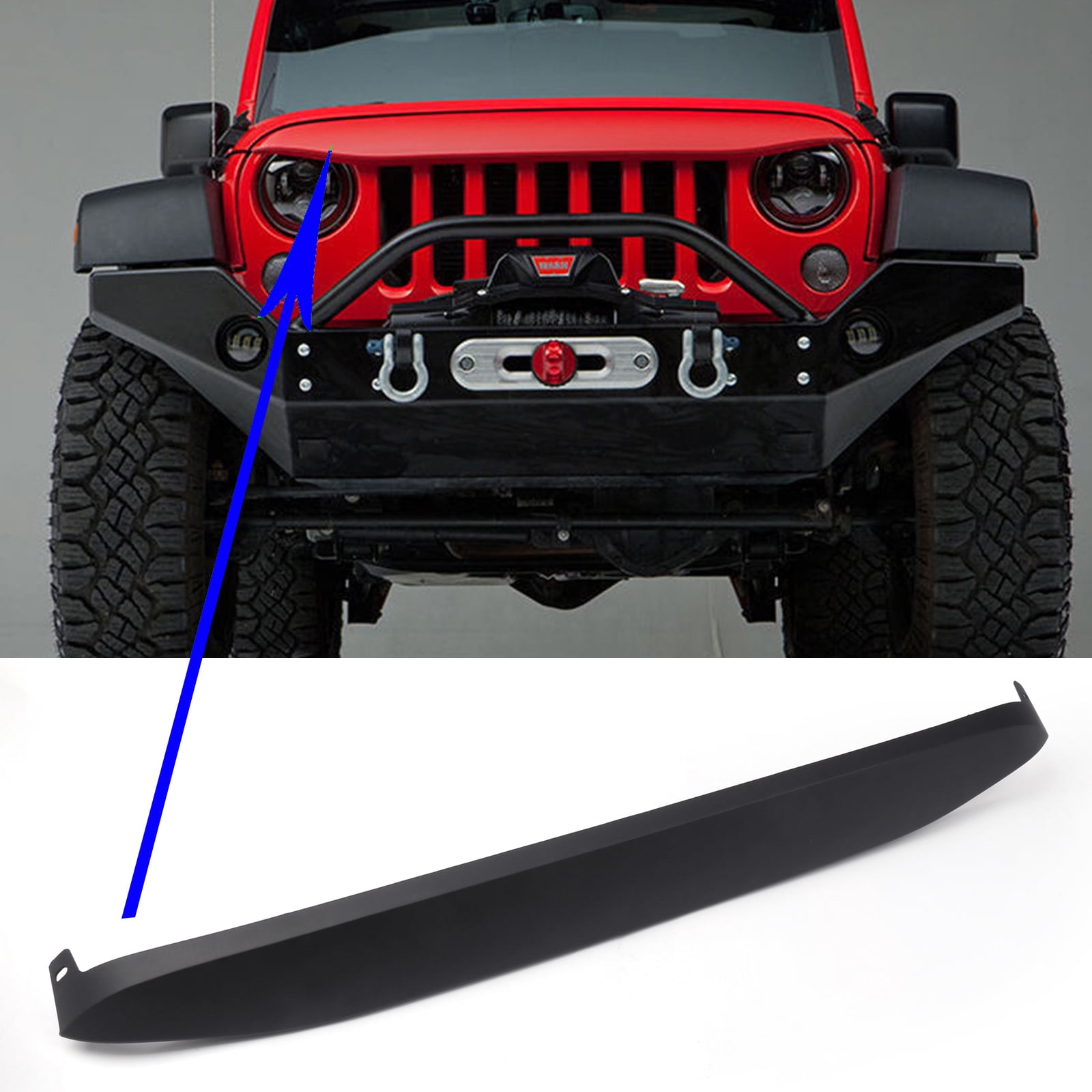 Areyourshop Nighthawk Light Brow Black Angry Front Grille Look For Jeep  Wrangler JK 07-17 