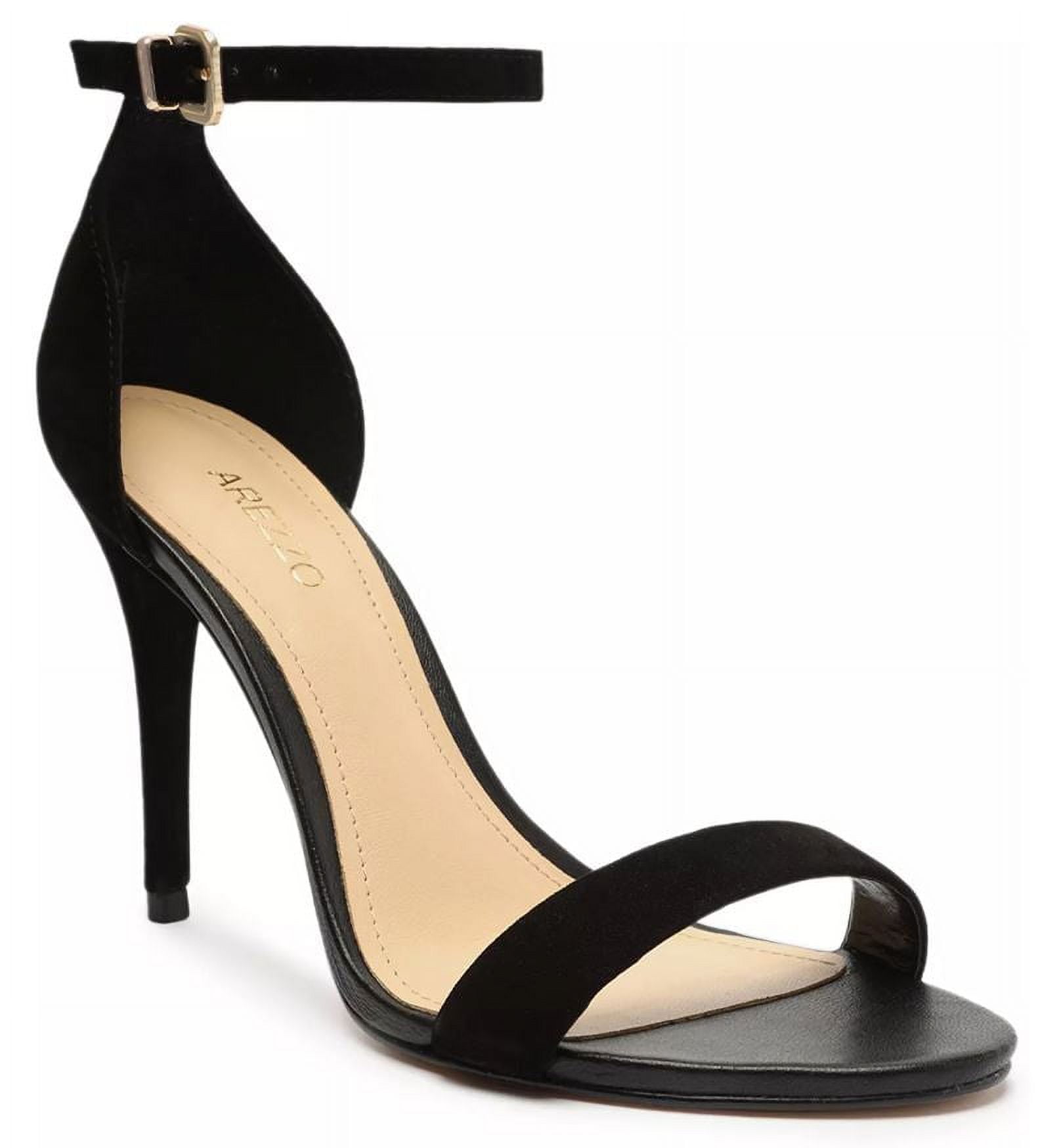 Arezzo BLACK NUBUCK Women's Isabelli High Stiletto Sandals, US 5B