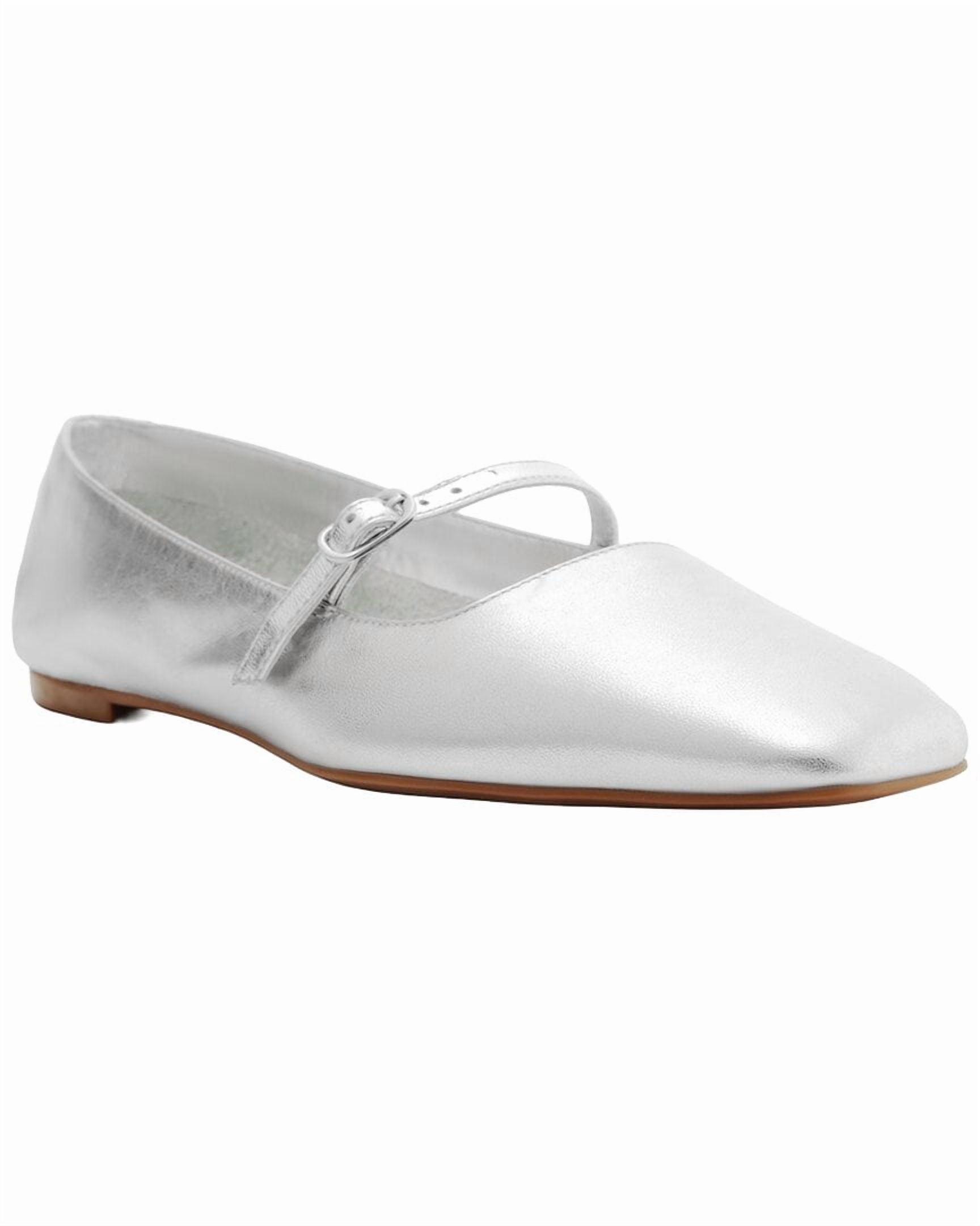 Arezzo Erin Ballet Flat, 8.5, Silver — free download