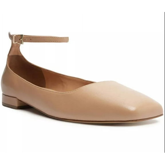 Arezzo SAND Women's Aubrey Square Toe Ballet Flats, US 6B