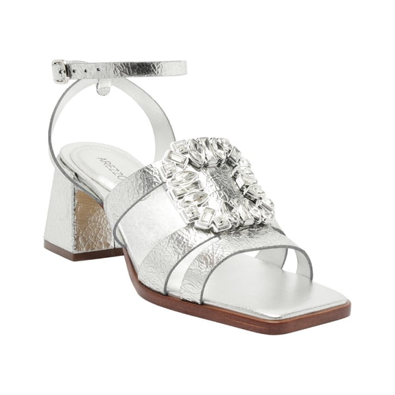 Arezzo Sadie Patent Sandal, 7, Silver