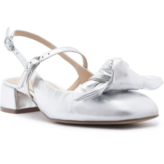 Arezzo Women's Silver Melanie Low Block Pumps, 7.5 B
