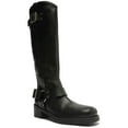 thumbnail image 1 of Arezzo Womens Clara Knee-High Block Heel Leather Motorcycle Boots, 1 of 1