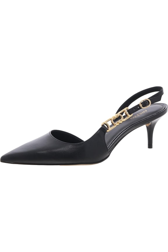 Womens Faye Leather Embellished Slingback Heels