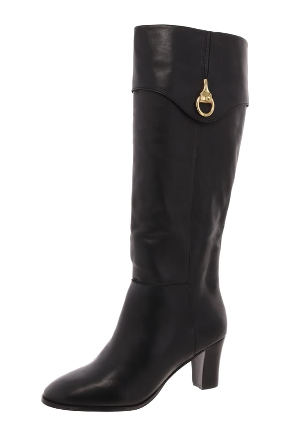 Womens Leather Embellished Over-The-Knee Boots