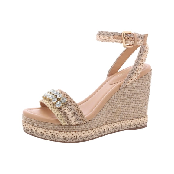 Arezzo Womens Tranca Ankle Strap Rhinestone Platform Sandals