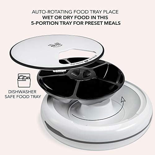 Arf Pets Automatic Pet Feeder, 5 Meal Food Dispenser for Dogs, Cats