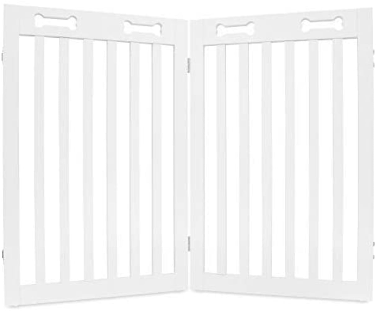 Arf Pets Free Standing Wood Retractable Dog Gate With Walk Through