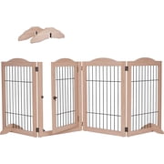 Arf Pets Freestanding 4-Panel Wooden Dog Gate - Support & Barrier