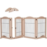 Arf Pets Freestanding Dog Gate, 4 Panel 360° Configurable Pet Wooden Fence