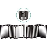 Arf Pets Freestanding Dog Gate with Door, 6 Panel 360° Configurable Pet Wooden Fence