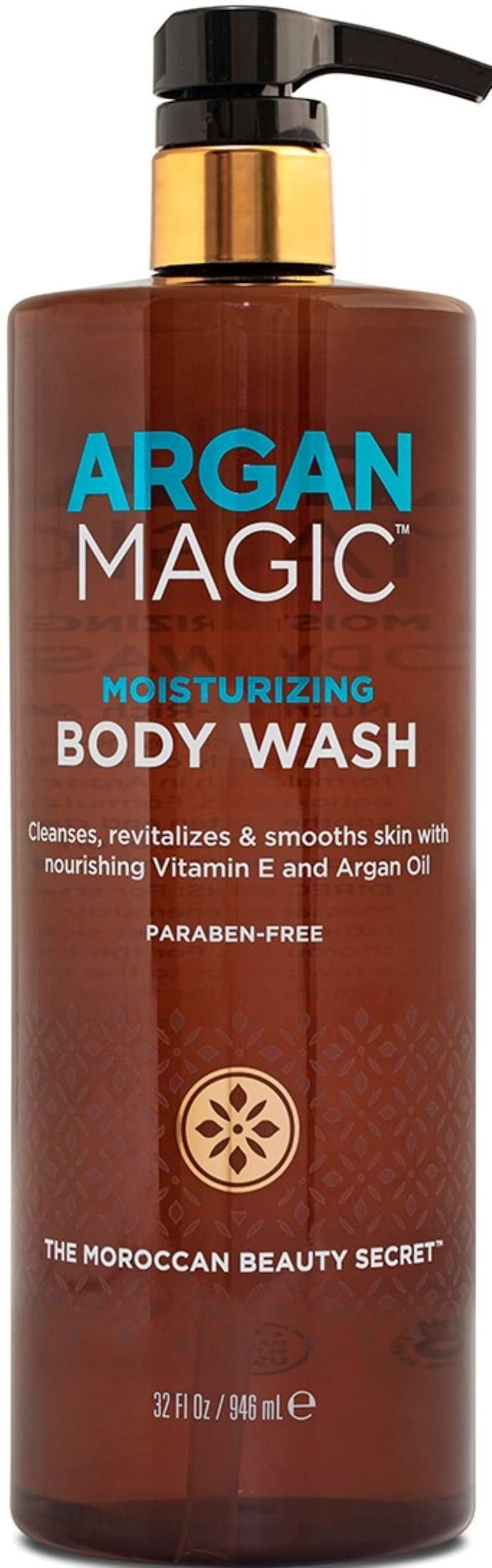 Argan Magic Cleansing Body Wash - Gently Cleanses, Revitalizes & Smooths Skin | Enriched with Argan Oil, Sweet Almond Oil & Vitamin E | Made in USA | Paraben Free | Cruelty Free (32 oz / 946 ml)