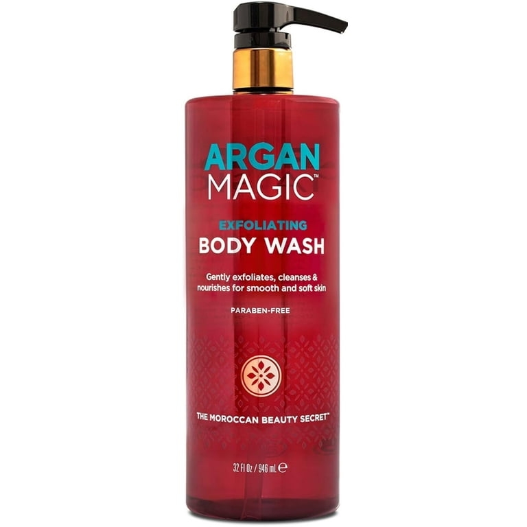 Argan Magic Exfoliating Body Wash Exfoliates Cleanses Nourishes Hydrates to Soften Skin With Lactic Acid Glycolic Acid Argan Oil Gentle Paraben Free 32 oz Walmart