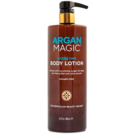 Argan Magic Hydrating Body Lotion with Argan Oil & Shea Butter for Dry Skin - Nourishes Skin, Restores Moisture, Smooths & Softens Non-Greasy Formula Paraben Free 32 oz