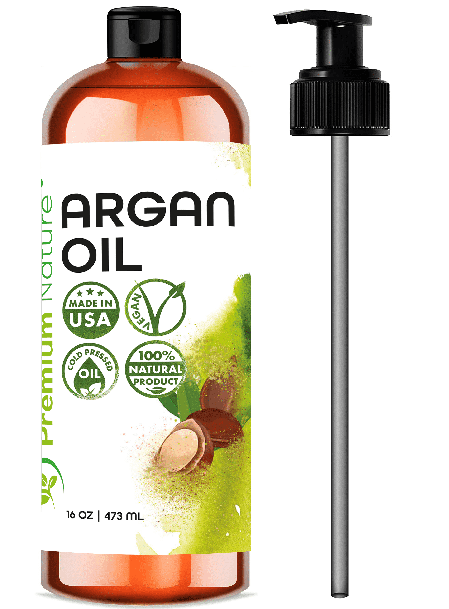 Argan Oil for Hair Oil for Dry Damaged Hair and Growth Argon Oil Serum For Hair Oil for Curly Frizzy Hair Argan Oil for Skin for Men Organic Argan Oil of Morocco Hair Oils 16 oz 100% Pure Cold Pressed