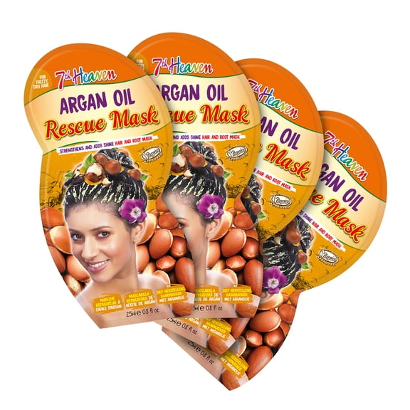 Argan Oil Hair and Root Rescue Mask by 7th Heaven for Women - 4 x 0.84 oz Mask