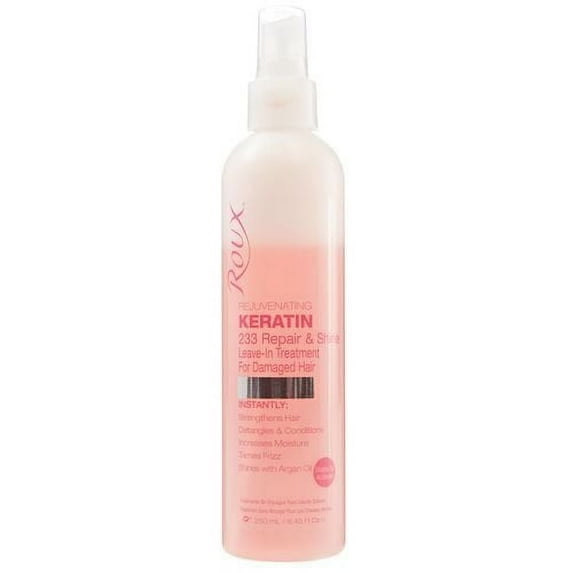 Argan Oil Keratin Repair & Shine Leave In Treatment By Roux, Rejuvinating Formula For Damaged Hair, 8.45 Fl Oz