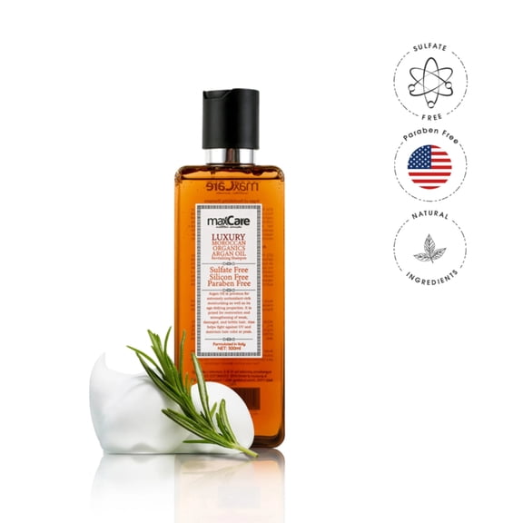 maxCare Luxury Moroccan Organic Argan Oil Revitalizing Shampoo, Sulfate-Free, Silicone-Free, Paraben-Free, 300 ml