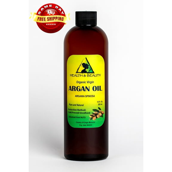 Argan Oil Unrefined Organic Extra Virgin Moroccan Cold Pressed Hair Oil Raw Pure 12 oz