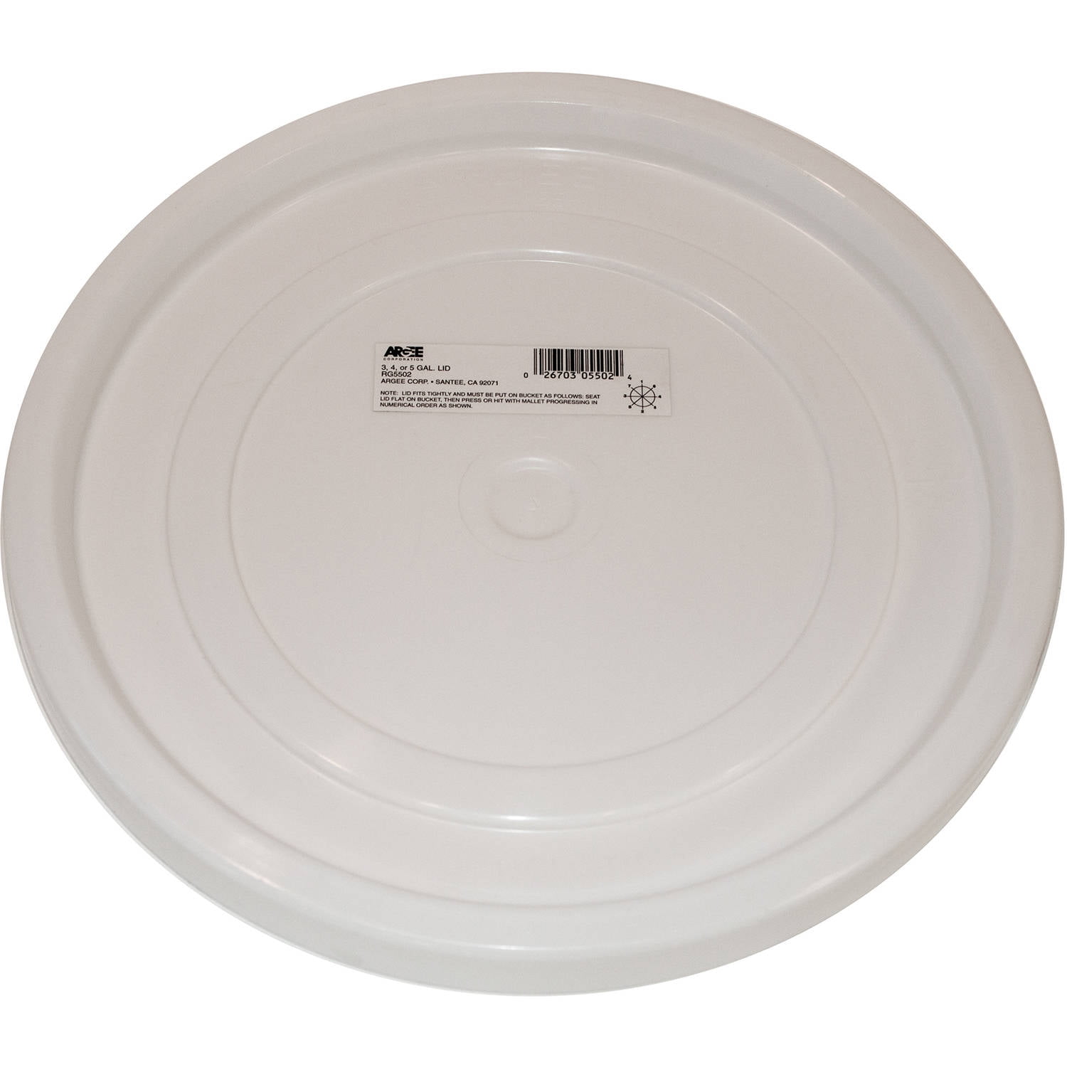 Argee 3.5 and 5 White Gallon Lid, 10Pack