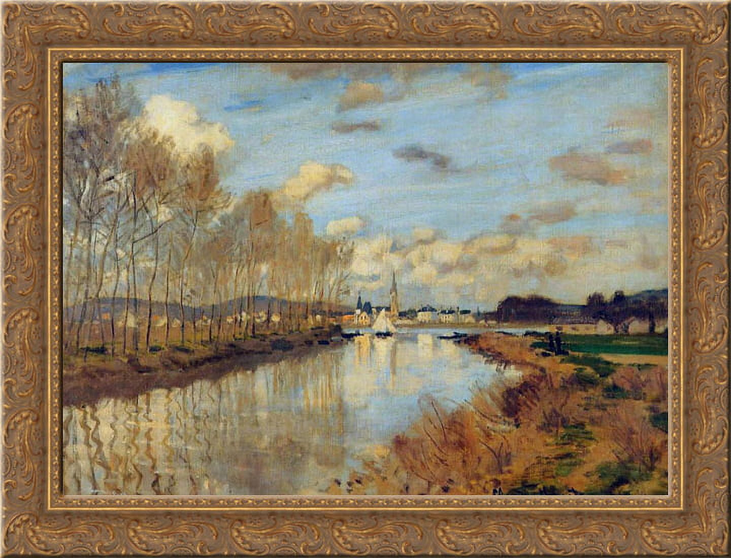 Argenteuil, Seen from the Small Arm of the Seine 24x20 Gold Ornate Wood ...