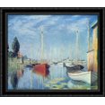 thumbnail image 1 of Argenteuil. Yachts 02 32x28 Large Black Ornate Wood Framed Canvas Art by Claude Monet, 1 of 2