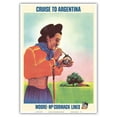 thumbnail image 1 of Argentina - Argentinean Gaucho Drinking Mate - Moore-McCormack Lines - Vintage Ocean Liner Travel Poster c.1960s - Master Art Print 10in x 14in, 1 of 4
