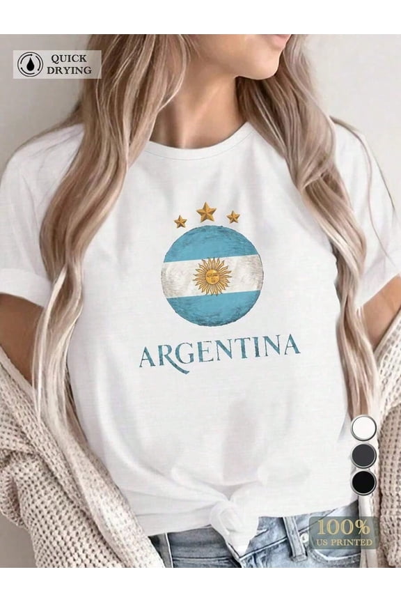 Argentina Argentinian Flag With Gold Stars Women's Comfit T-Shirt