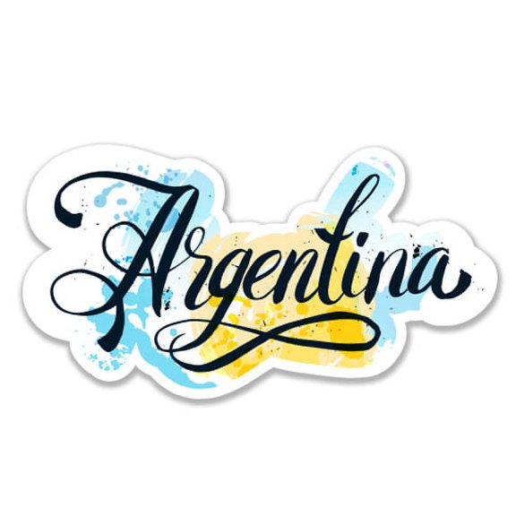 Argentina Blue Yellow Pretty - 8" Vinyl Sticker - For Car Laptop I-Pad - Waterproof Decal