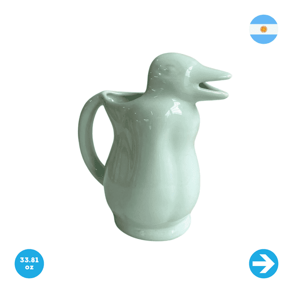 Argentina Ceramic Penguin Jug - Pastel Green - 1lt - 33.81oz