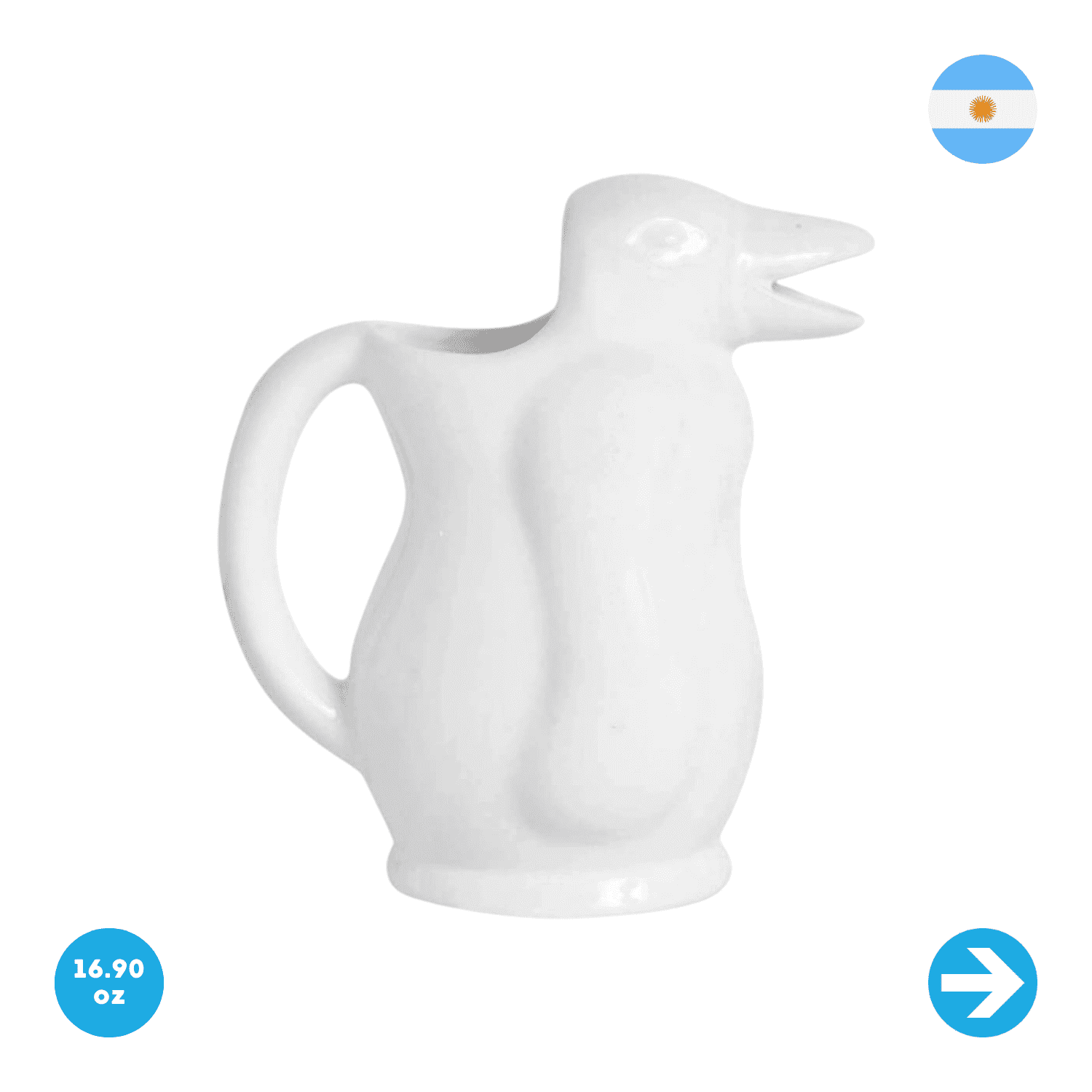 Argentina Ceramic Penguin Jug - White - 500cc - 16.90oz - Walmart.com