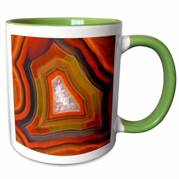 3drose, Argentina. Condor Agate Stone Pattern - Sa01 Bja0045 - Jaynes Gallery, 11oz Two-tone Green Mug