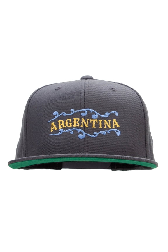 Argentina Decor Embroidered Wool Blend Prostyle Snapback - Dk Grey OSFM