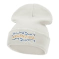 thumbnail image 1 of Argentina Embellishment Embroidered 12 Inch Long Knitted Beanie - White OSFM, 1 of 5