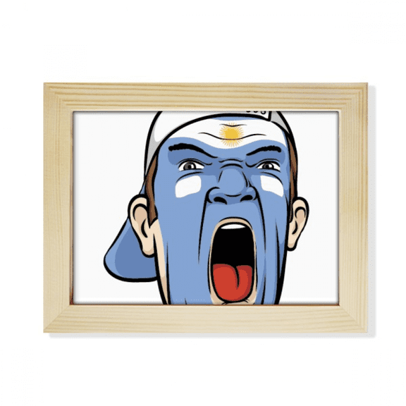 Argentina Facial Makeup Screang Cap Desktop Photo Frame Picture Art Decoration Painting 6x8 inch