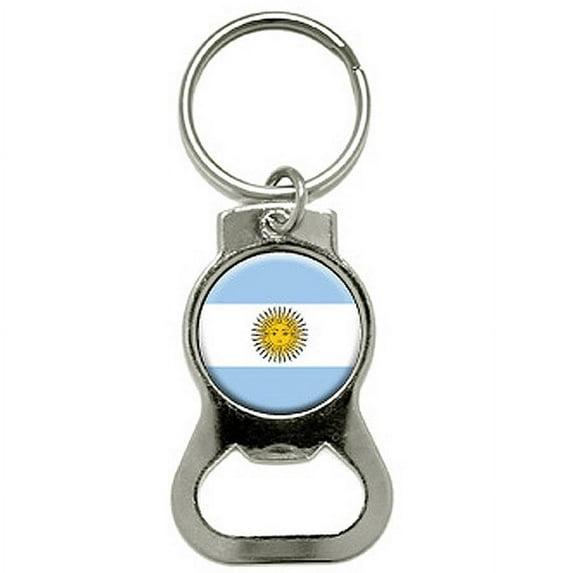 Argentina Flag Bottle Cap Opener Keychain Ring
