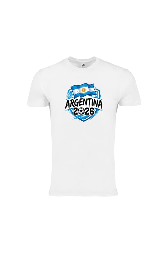 Argentina Flag Graphic T-Shirt World Cup 2026 – Unisex Soccer Fan Shirt – Argentina Supporter Tee - White - 3XL