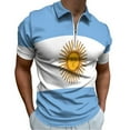 thumbnail image 1 of Argentina Flag Men Zipper T-shirt Summer Casual Short Sleeve T-shirt Top, 1 of 7