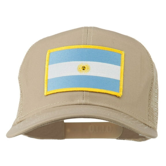Argentina Flag Patched Mesh Cap - Khaki OSFM