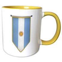 3drose, Argentina Flag Pennant Vertical Argentinian Banner, 11oz Two-tone Yellow Mug