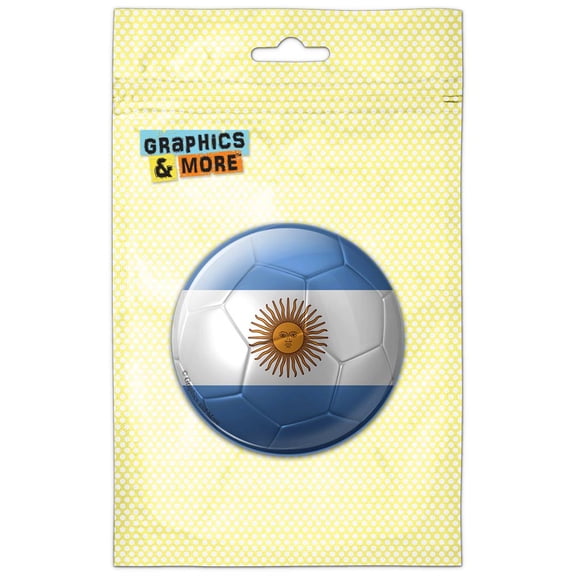 Argentina Flag Soccer Ball Futbol Football Pinback Button Pin Badge