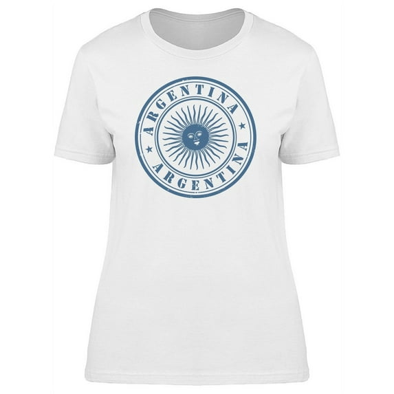 Argentina Flag Sun Stamp T-Shirt Women -Image by Shutterstock, Female Medium