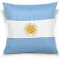 thumbnail image 1 of Argentina Flag Velvet Plush Throw Pillow Cushion Case Cover - 20" x 20" - Invisible Zipper Home Decor Floral for Couch Sofa No Pillow Insert, 1 of 5