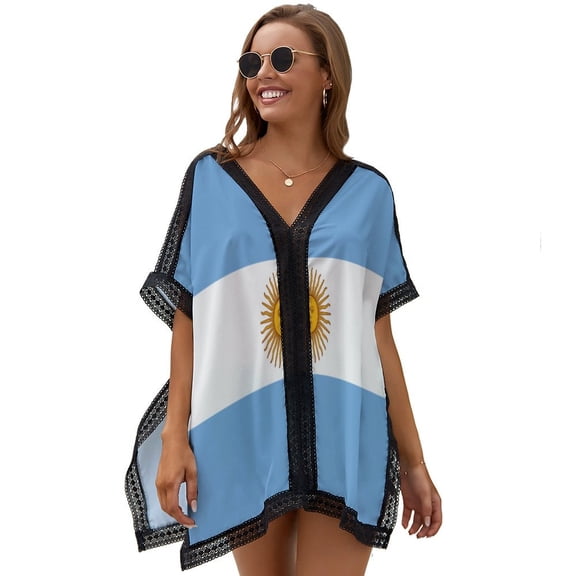 Argentina Flag Women's Swimsuit Coverup Summer Beach Cover Up Bathing Suit Dress