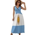 thumbnail image 1 of Argentina Flag Womens Night Club Maxi Dress V Neck Sleeveless Bohemia Long Dresses, 1 of 9